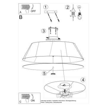 Stropní svítidlo VEGA 5xE27/60W/230V pr. 60 cm bílá