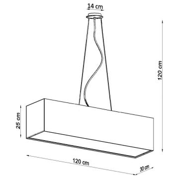 Lustr na lanku SANTA 5xE27/60W/230V 120 cm bílá