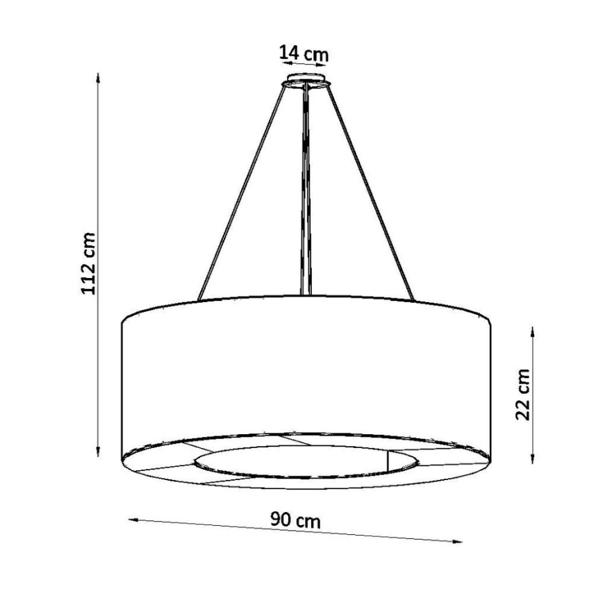 Lustr na lanku SATURNO 8xE27/60W/230V pr. 90 cm bílá