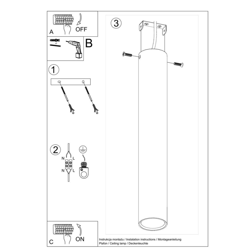 Bodové svítidlo LAGOS 1xGU10/40W/230V 40 cm černá