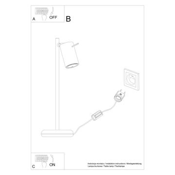Stolní lampa RING 1xGU10/40W/230V bílá