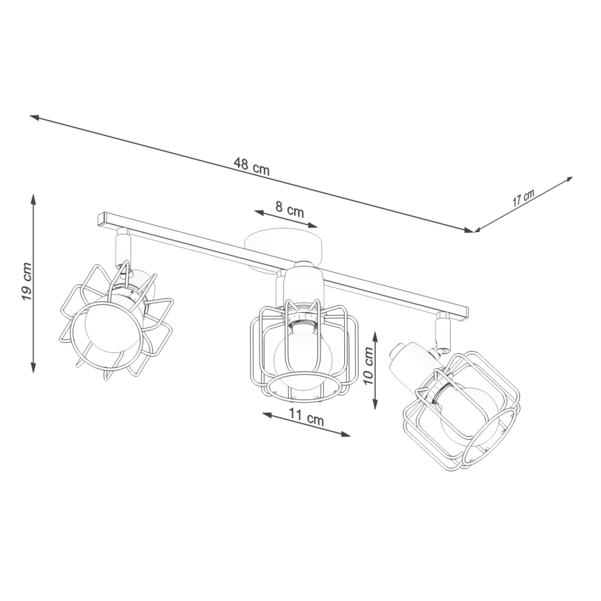 Bodové svítidlo BELUCI 3xE14/40W/230V černá