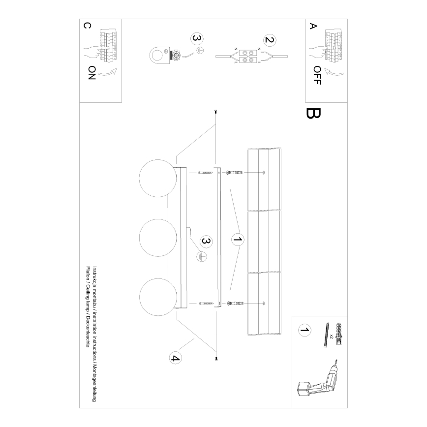 Stropní svítidlo YOLI 3xG9/12W/230V bílá