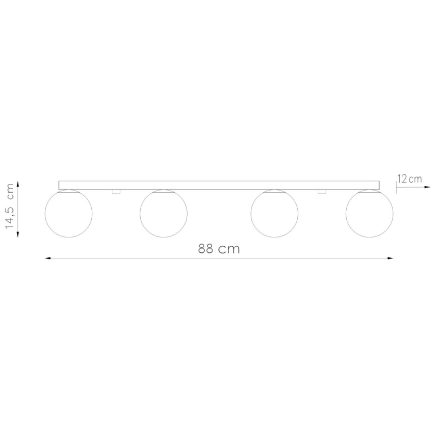 Stropní svítidlo YOLI 4xG9/12W/230V černá