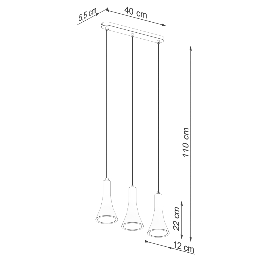 Lustr na lanku REA 3xE14/12W/230V beton