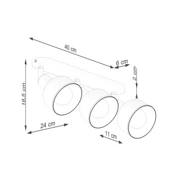 Bodové svítidlo ELBA 3xE27/15W/230V bílá