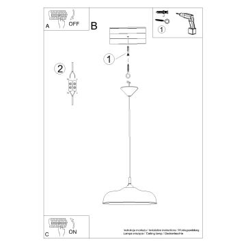 Lustr na lanku GINA 1xE27/15W/230V pr. 38 cm černá