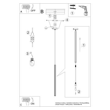 Lustr na lanku ARCHE 1xG9/8W/230V bílá