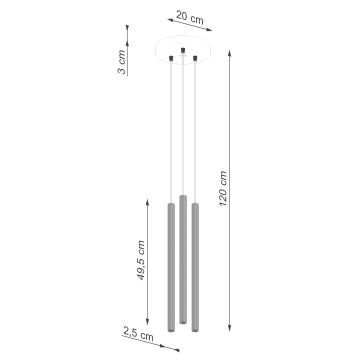 Lustr na lanku ARCHE 3xG9/8W/230V bílá