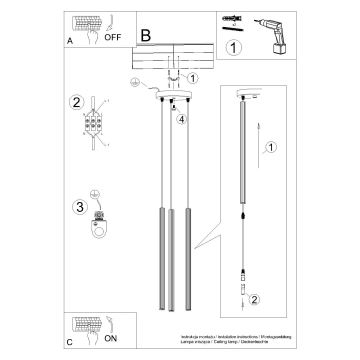 Lustr na lanku ARCHE 3xG9/8W/230V bílá