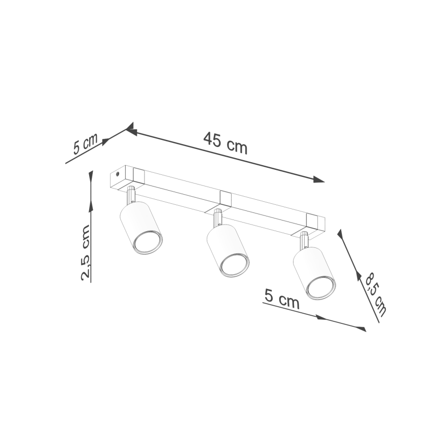 Bodové svítidlo FAGER 3xGU10/10W/230V černá