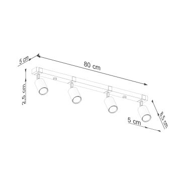 Bodové svítidlo FAGER 4xGU10/10W/230V černá