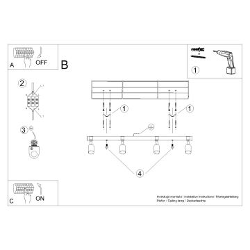 Bodové svítidlo FAGER 4xGU10/10W/230V černá