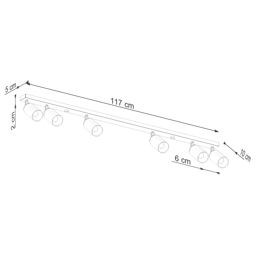 Bodové svítidlo WINX 6xGU10/10W/230V černá/chrom