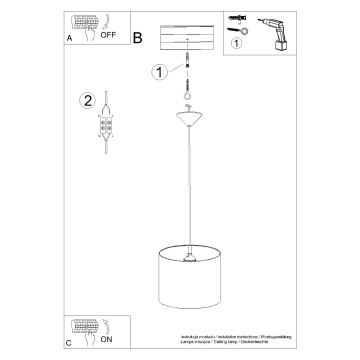 Dětský lustr na lanku CAT 1xE27/15W/230V pr. 30 cm