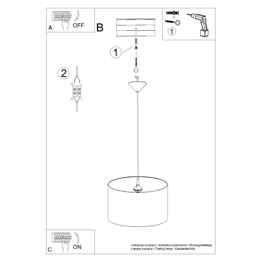 Dětský lustr na lanku CAT 1xE27/15W/230V pr. 40 cm