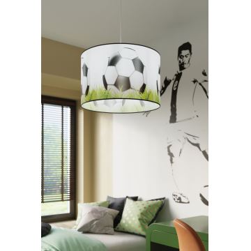 Dětský lustr na lanku FOOTBALL 1xE27/15W/230V pr. 40 cm fotbal