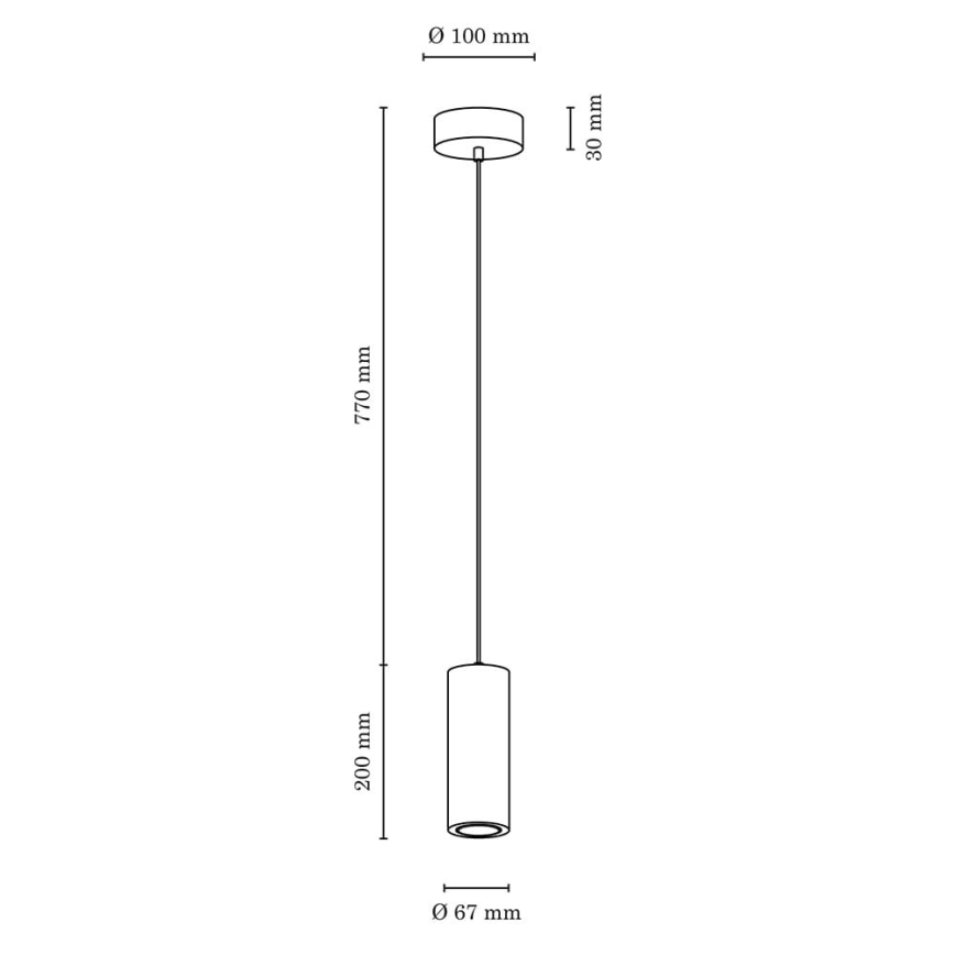 LED Lustr na lanku PIPE 1xGU10/5W/230V matný dub