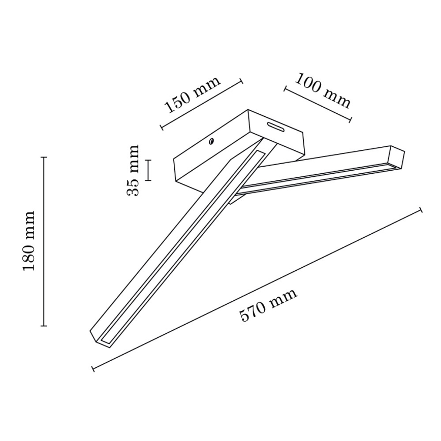 LED Přisazený lustr LINUS 2xLED/4,5W/230V matný dub