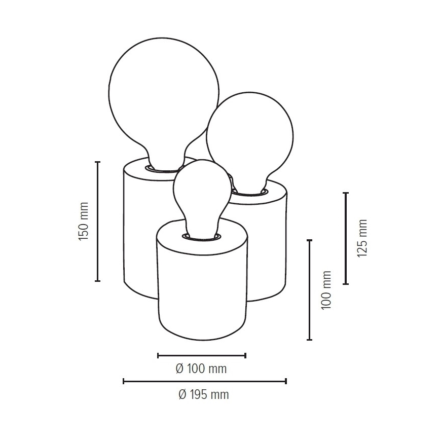 Stolní lampa VINCENT 3xE27/15W/230V bříza – FSC certifikováno