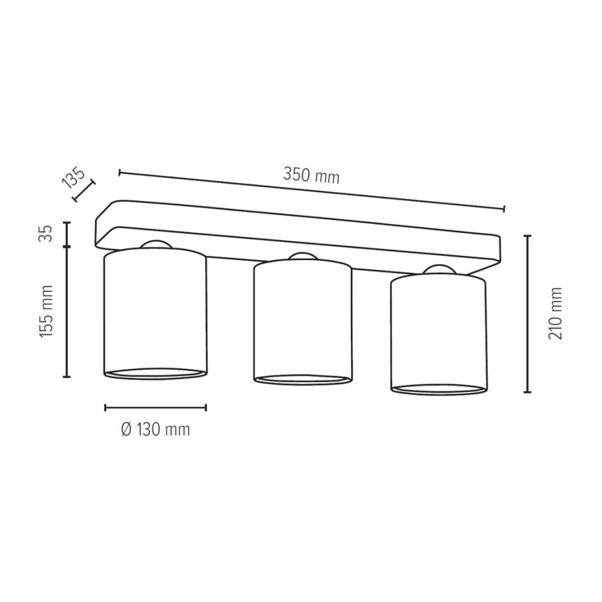 Stropní svítidlo GENTLE 3xE27/25W/230V beton