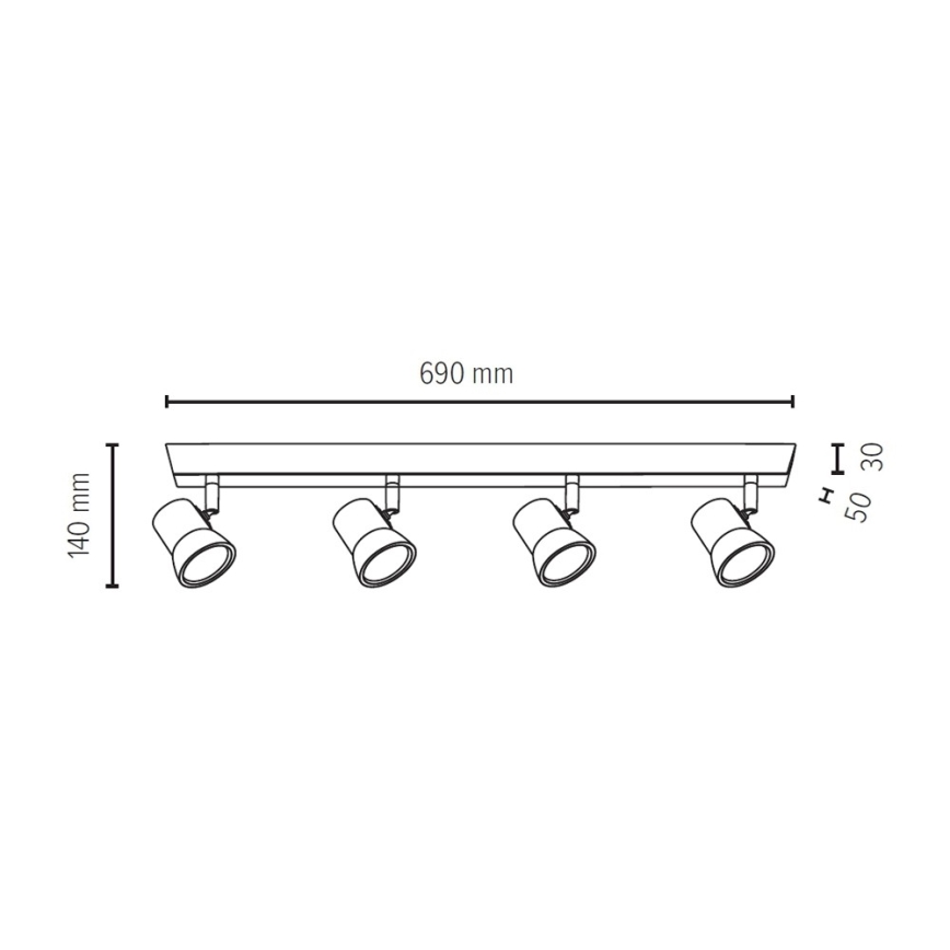 LED Bodové svítidlo VENLA 4xGU10/3W/230V dub – FSC certifikováno