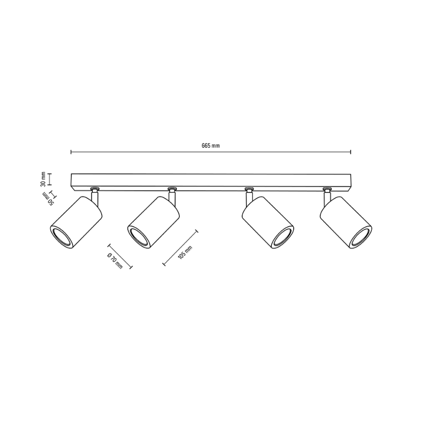 LED Stropní bodové svítidlo MATTI 4xGU10/5W/230V dub