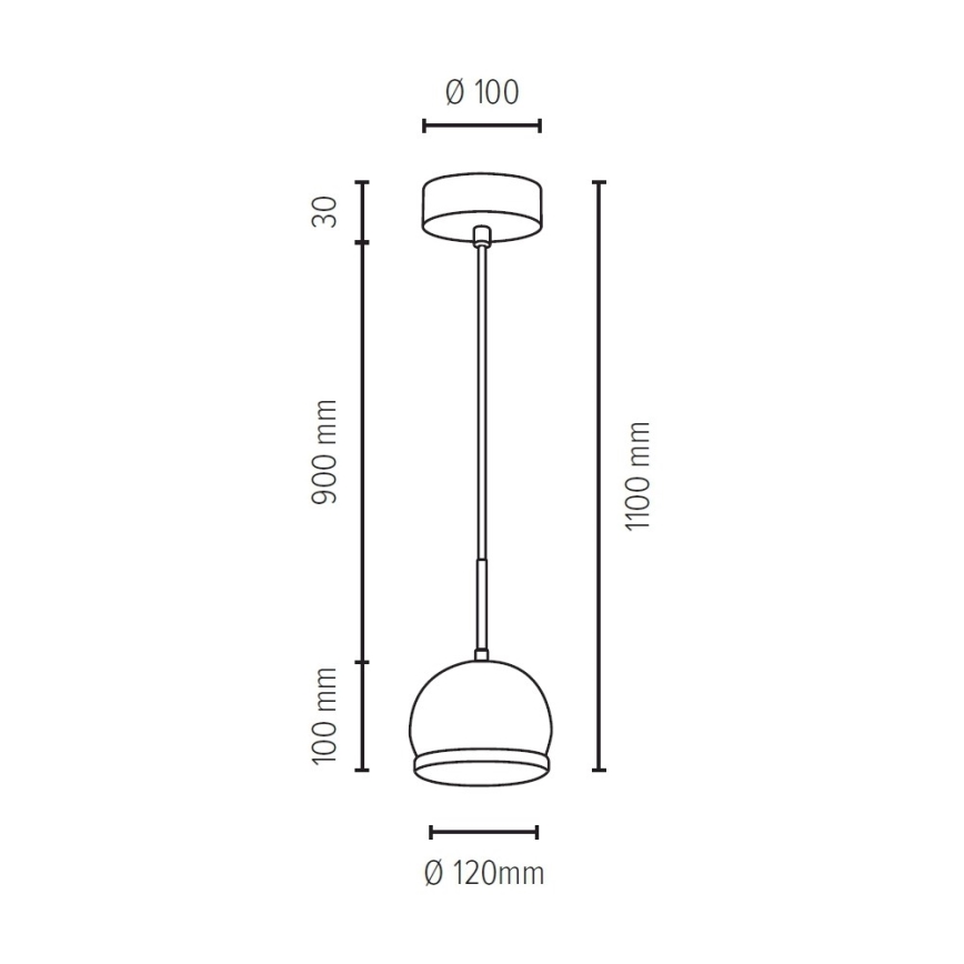 LED Lustr na lanku BALL WOOD 1xGU10/5W/230V matný dub