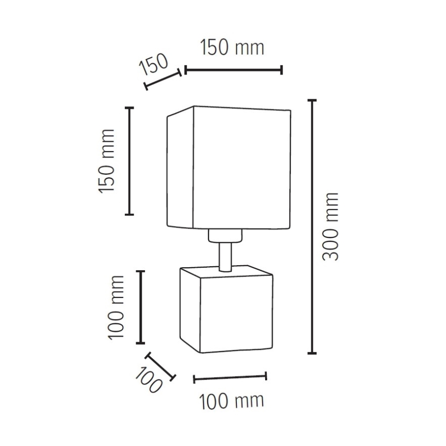 Stolní lampa STRONG SQUARE 1xE27/25W/230V