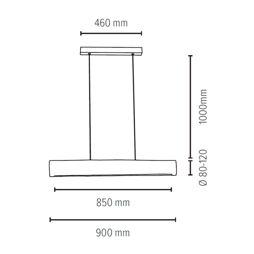 LED Stmívatelný lustr na lanku LUCAS LED/25,5W/230V borovice – FSC certifikováno