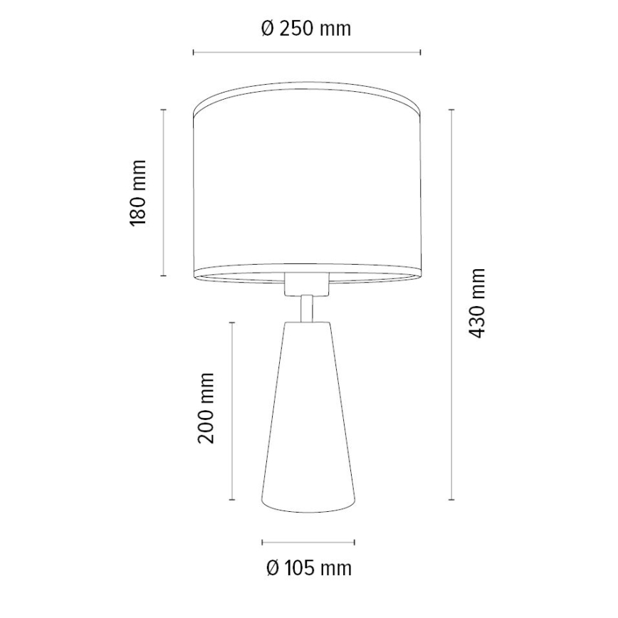 Stolní lampa MERCEDES 1xE27/40W/230V pr. 43 cm bílá/dub – FSC certifikováno