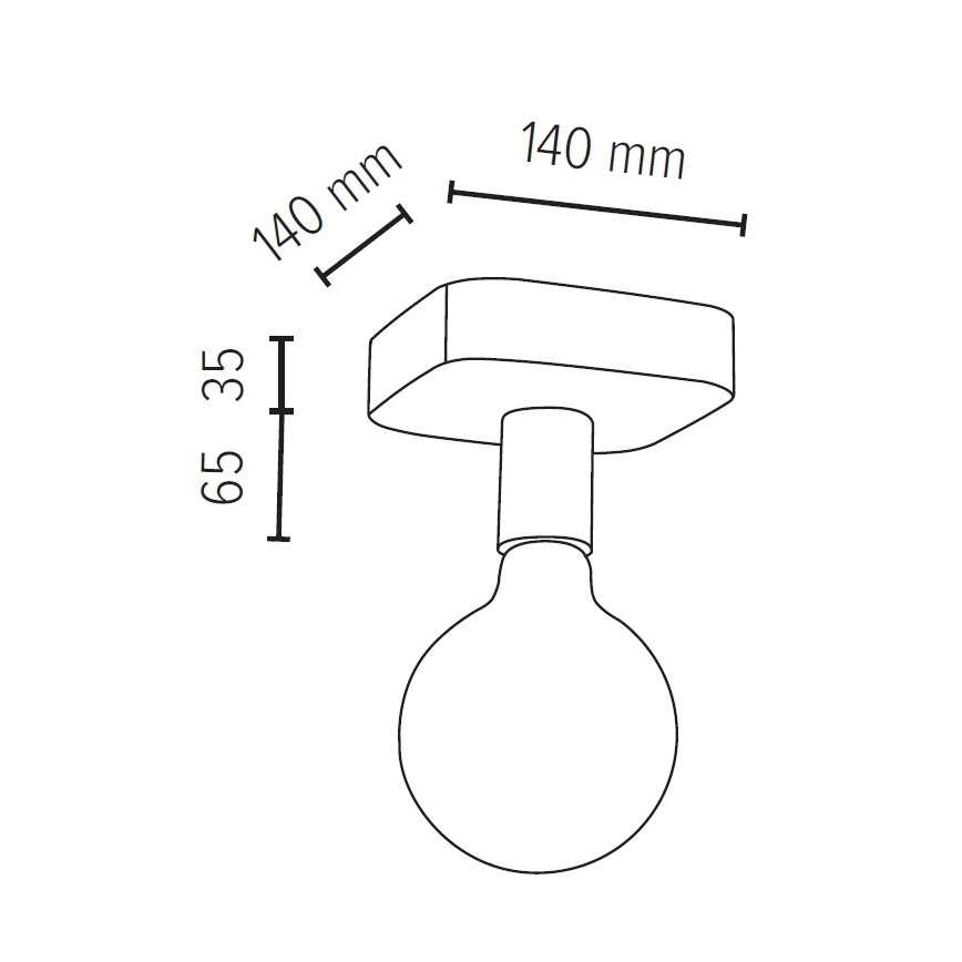 Stropní svítidlo FORTAN 1xE27/60W/230V beton – FSC certifikováno