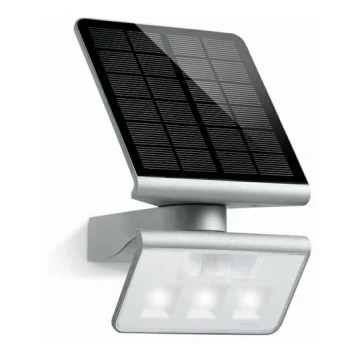 STEINEL 671013 - Solární senzorový LED-reflektor XSolar L-S 1,2W/LED stříbrná