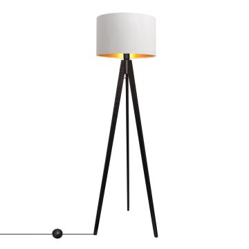 Stojací lampa ALBA 1xE27/60W/230V bílá/zlatá/borovice