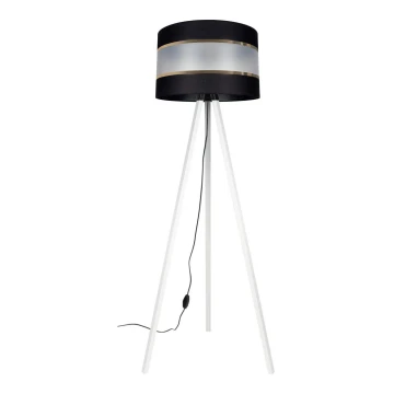 Stojací lampa CORAL 1xE27/60W/230V bílá/černá/zlatá