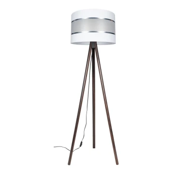 Stojací lampa CORAL 1xE27/60W/230V hnědá/bílá/chrom