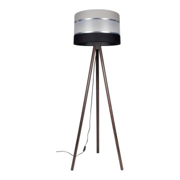 Stojací lampa CORAL 1xE27/60W/230V wenge/černá/šedá/chrom