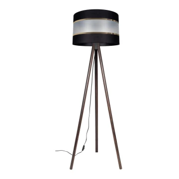 Stojací lampa CORAL 1xE27/60W/230V wenge/černá/zlatá