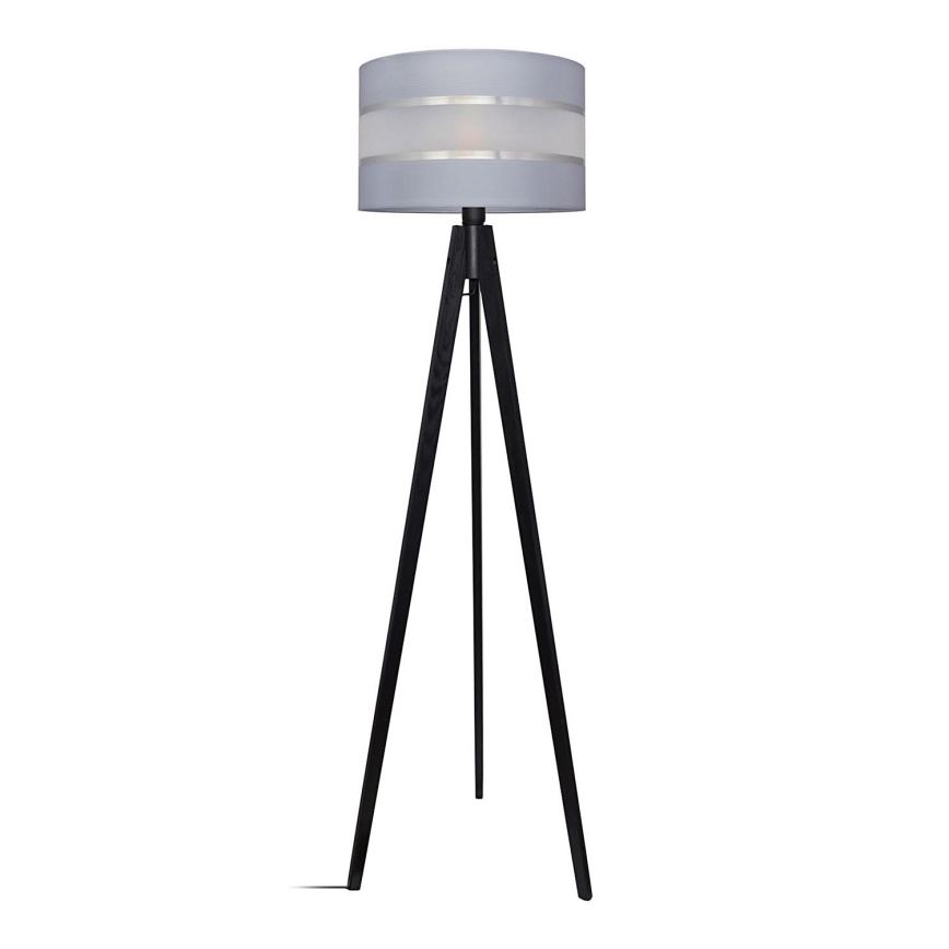 Stojací lampa HELEN 1xE27/60W/230V šedá/chrom/borovice