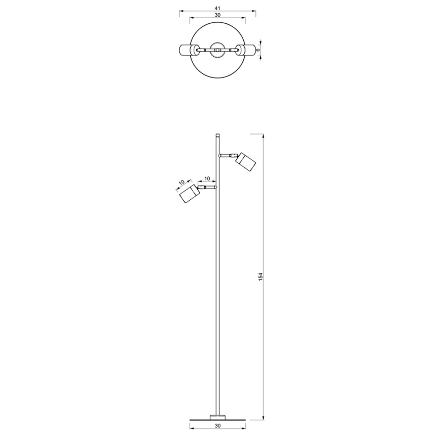 Stojací lampa JOKER 2xGU10/25W/230V černá/zlatá