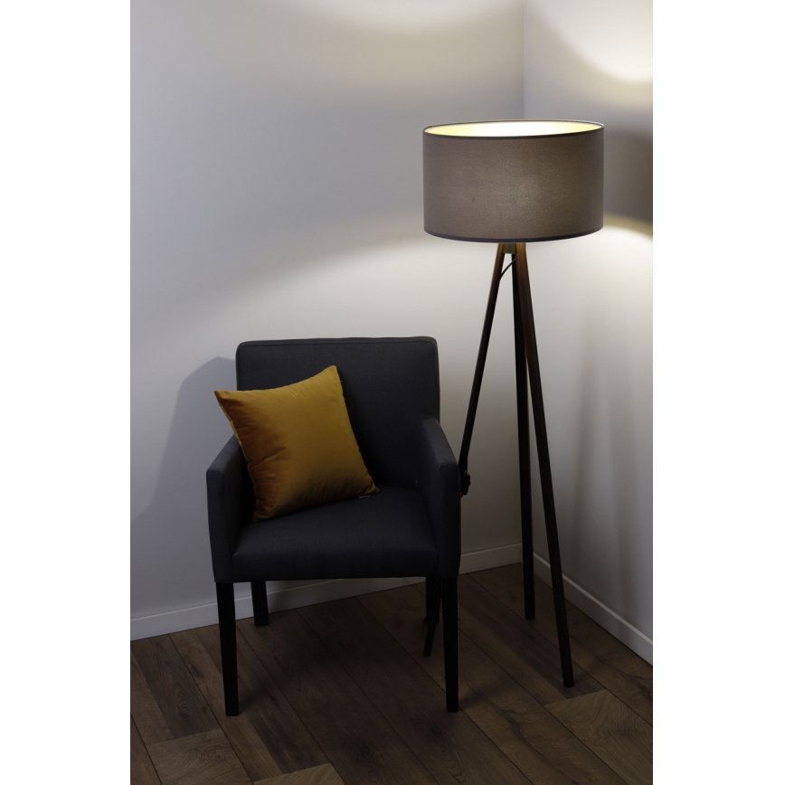 Stojací lampa STANDART 1xE27/60W/230V šedá/wenge