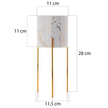 Stojan na květiny NILA 28x11 cm bílá/zlatá