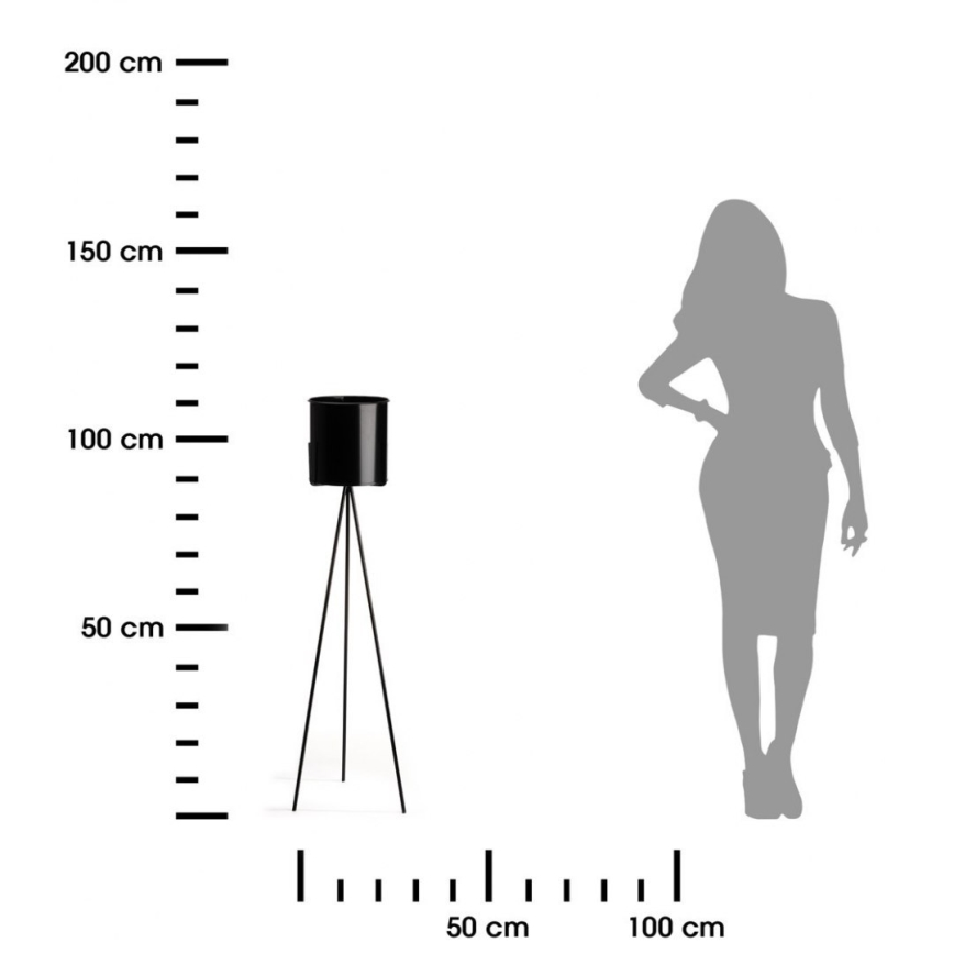 Stojan na květiny TRIPOD 110x25 cm černá