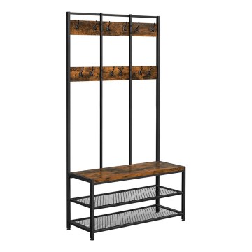 Stojanový věšák NAVOR hnědá/černá