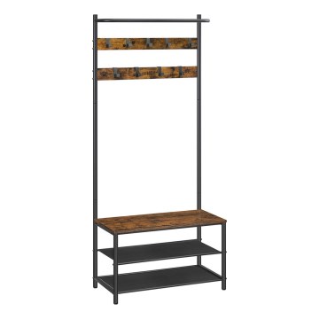 Stojanový věšák NAVOR hnědá/černá