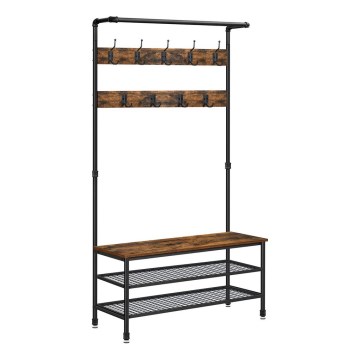 Stojanový věšák NAVOR hnědá/černá