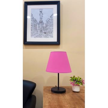 Stolní lampa 1xE27/60W/230V růžová/černá