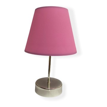 Stolní lampa 1xE27/60W/230V růžová/chrom