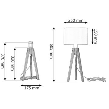 Stolní lampa ALBA 1xE27/60W/230V bílá/borovice