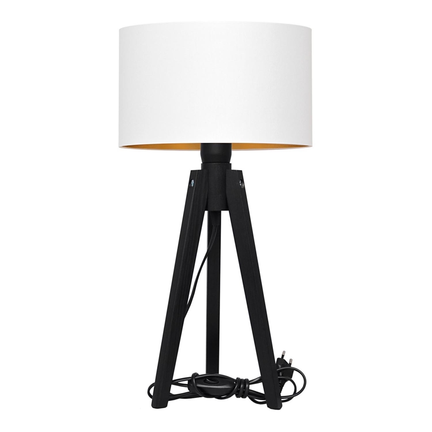 Stolní lampa ALBA 1xE27/60W/230V bílá/zlatá/borovice